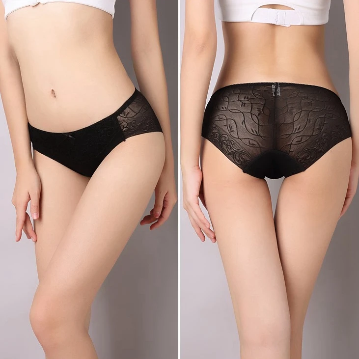 Fashion Women Panties Soft Viscose thin Lace Briefs Breathable Hollow