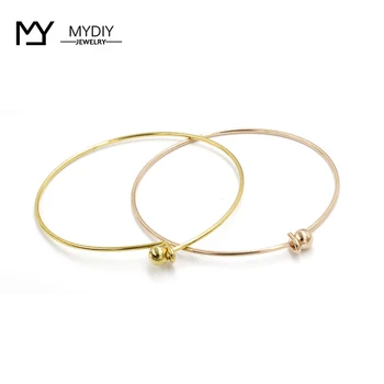 DIY Gold Rose Gold Titanium Steel Bracelet Openable European and American Simple Bracelet 12 constellation hollow pendant pure 24k yellow gold pendant 3d craved hollow heart bracelet pendant 1g