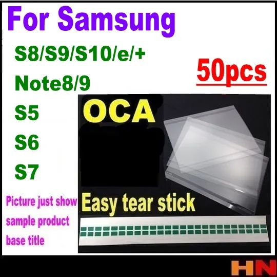 

50pcs OCA Optical Clear Adhesive For Samsung S5 S6 S7 S9 S10 edge plus s10e note 8 9 N7100 OCA film Screen Protectors
