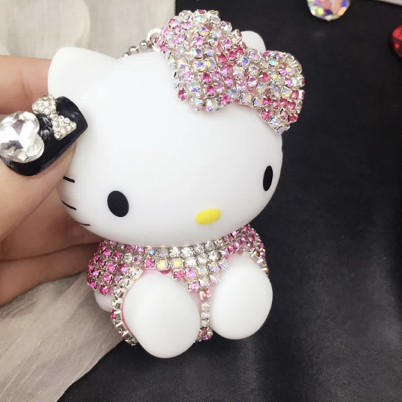 Wholesale Rhinestone Hello Kitty Keychain Charm Cartoon Cat Key Chain