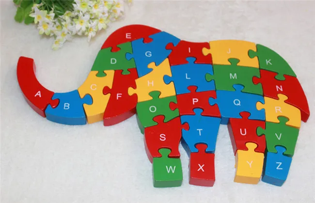 New wooden toy Animal Finger Elephant  Puzzle Baby toy Free shipping