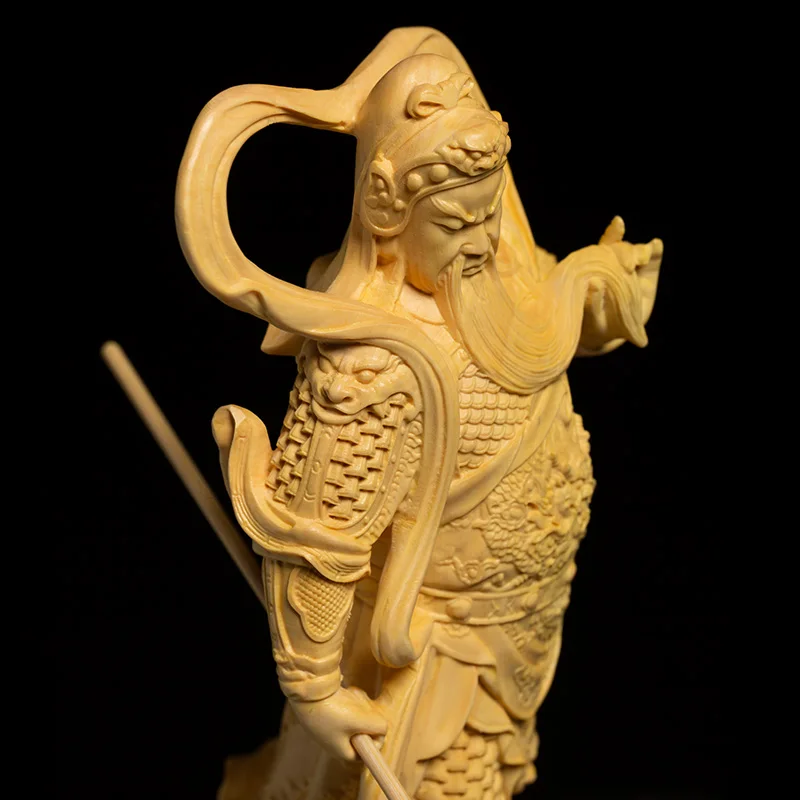 16 см деревянная выделенная дверь Бог Гевин Веды статуя Будды Guan yu украшения Gong