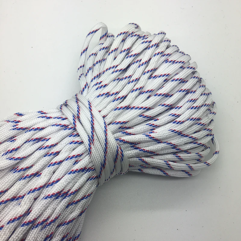 

10Yards/Lot Mix color Paracord Bracelets Rope 7 Strand Parachute Cord CAMPING HiKING White+Blue+Red