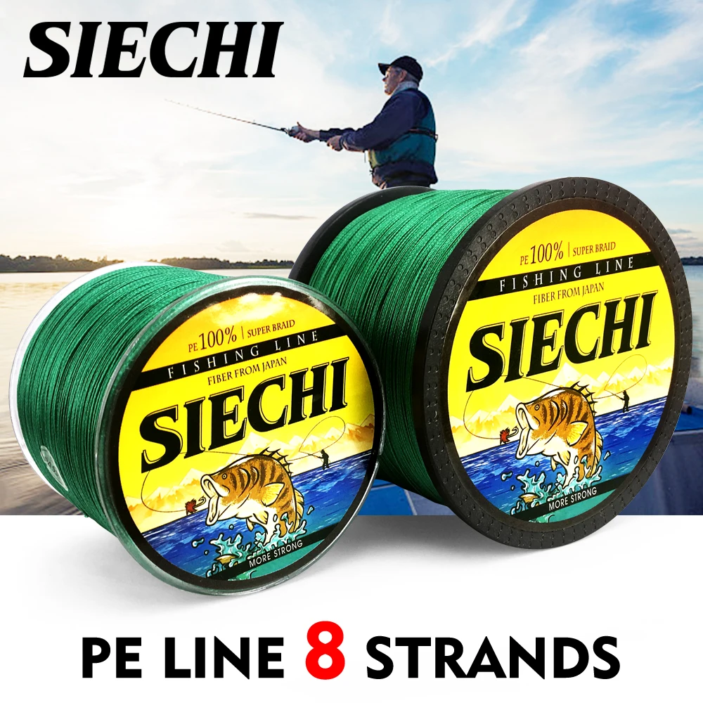 

SIECHI Braided Fishing Line Sea Saltwater Fishing 8 Strands Green Braided Fishing Line 300M 500M 1000M 100% PE