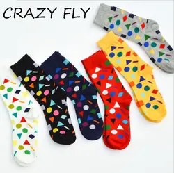 CRAZY FLY Новый Разноцветные Веселые носки хлопок британский стиль для женщин крутое платье носки для девочек унисекс Мужские Длинные Harajuku
