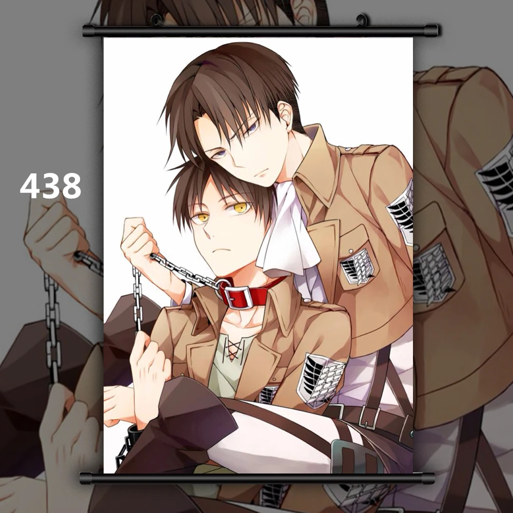 Атака на Титанов BL Eren x Levi Аниме Манга настенный плакат свиток B - Цвет: 438