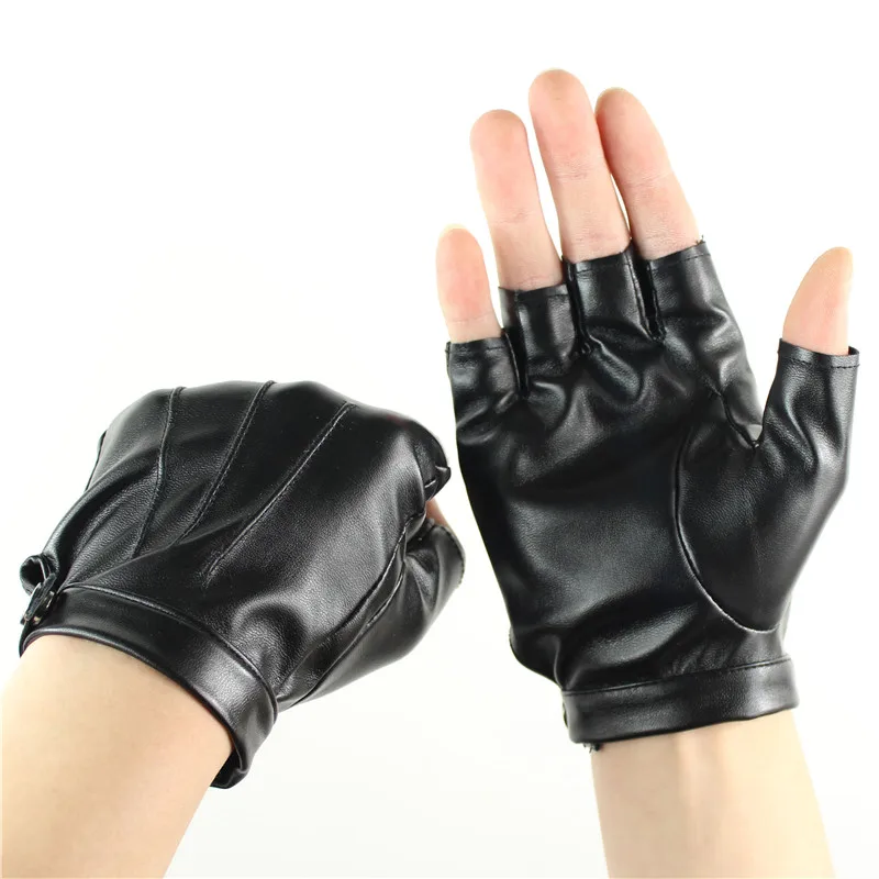  2019 New Men Women Half Finger Gloves Faux Leather gym Weight Lifting Sports Mittens Fingerless Cyc