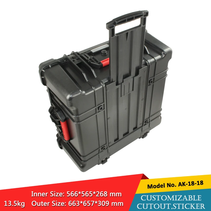 

waterproof plastic hard tool carrying case pp and abs weatherproof equipment tool case with Sponge inside 663x653x309mm szomk