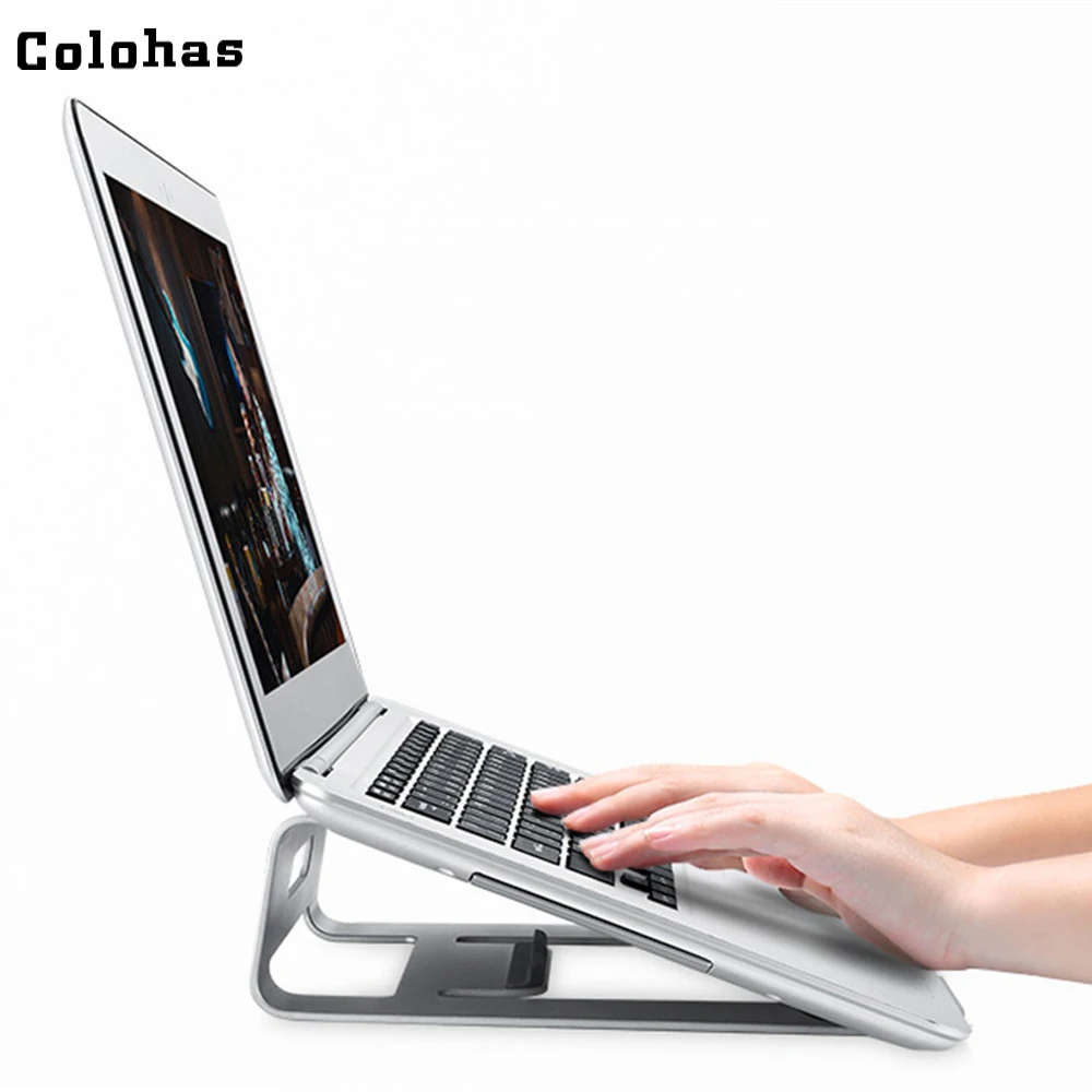 

Notebook Stand for Below 17 inch Laptop Tablet Phone Silver Aluminum Alloy Standing Brackt Anti-slip Holder for Office Home
