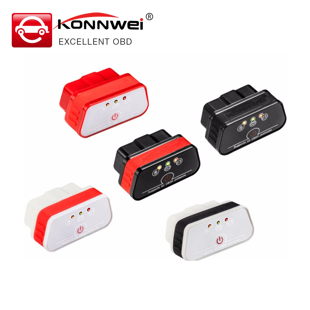 

Konnwei KW901 ODB2 II Diagnostic Code Scanner Reader Android 5 Colors ELM327 Bluetooth Torque For Android Windows Free Shipping