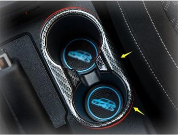 

Yimaautotrims Matte / Carbon Fiber Look Interior Fit For MG ZS 2018 2019 2020 Front Seat Water Cup Holder Cover Trim Accessories