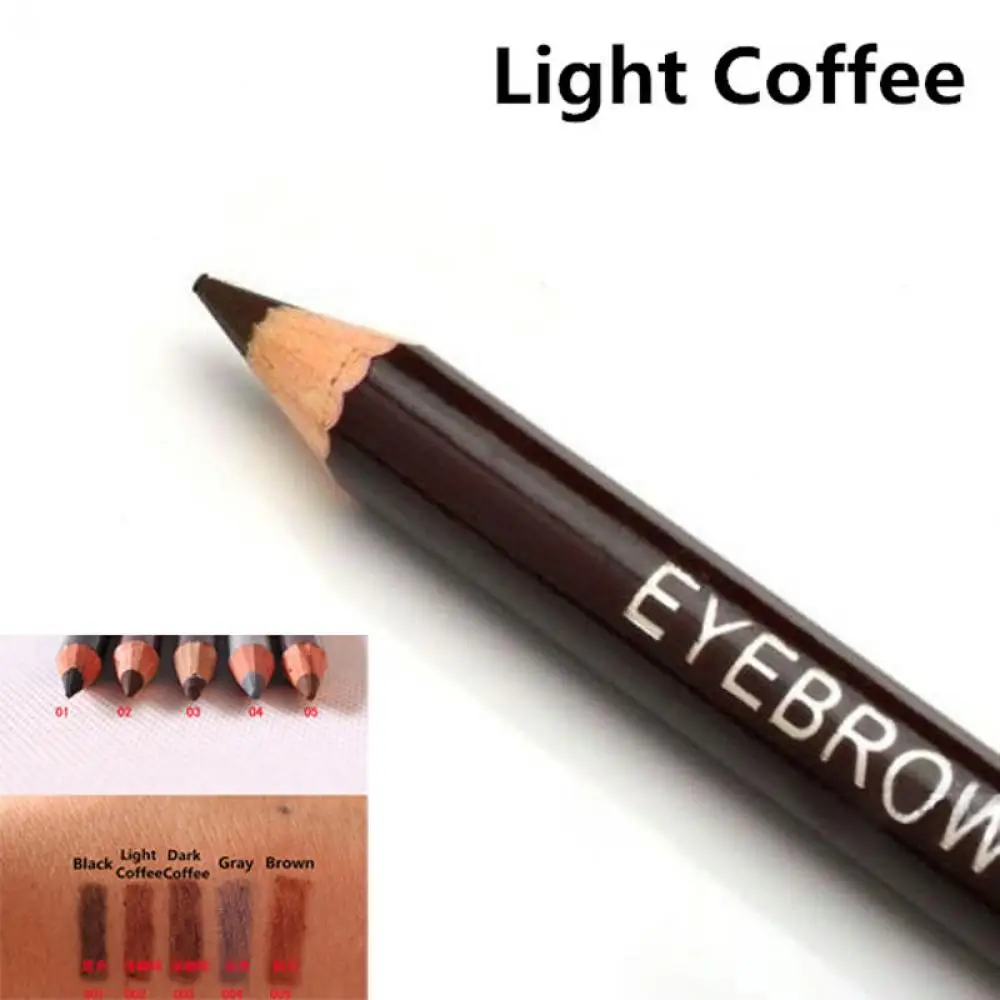 1 шт., 5 цветов, водостойкий Леопардовый стойкий макияж, красивая подводка для глаз, карандаш для бровей+ кисть, косметика - Цвет: light coffee
