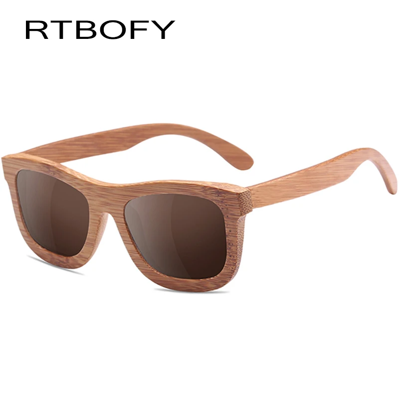 RTBOFY Модные 100% деревянные поляризационные солнцезащитные очки ручной работы