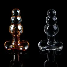 Crystal Butt Plugs Pyrex Glass Anal Dildo Ball Bead Fake Penis Female Masturbation SexToy