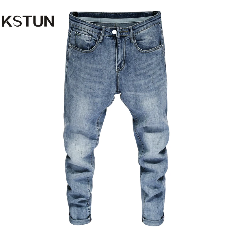 Good Quality Jeans for Men Skinny Stretch Light Blue Fashion Streetwear Denim Pants Men's Clothing Long Trousers Jean Hombre 38 Good Quality Jeans for Men Skinny Stretch Light Blue Fashion Streetwear Denim Pants Men's Clothing Long Trousers Jean Hombre 38