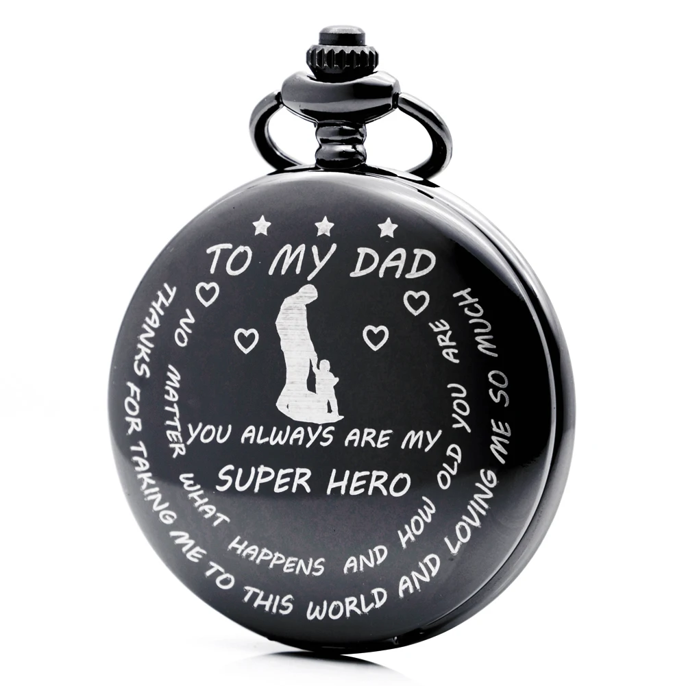 New Hot Cool Creative Engraved Quartz Pocket Watch Gift Idea to My DAD