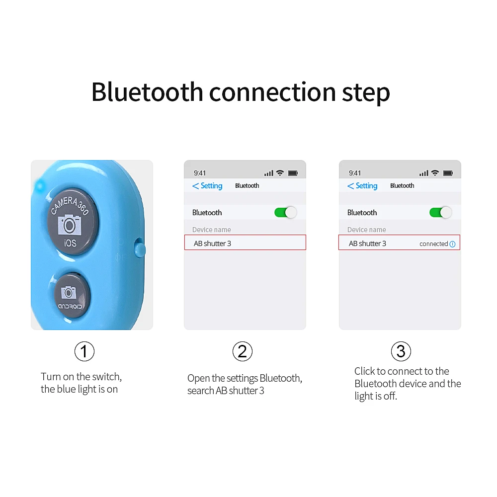 TISHRIC Беспроводной Bluetooth пульт дистанционного спуска затвора Управление Self Timer