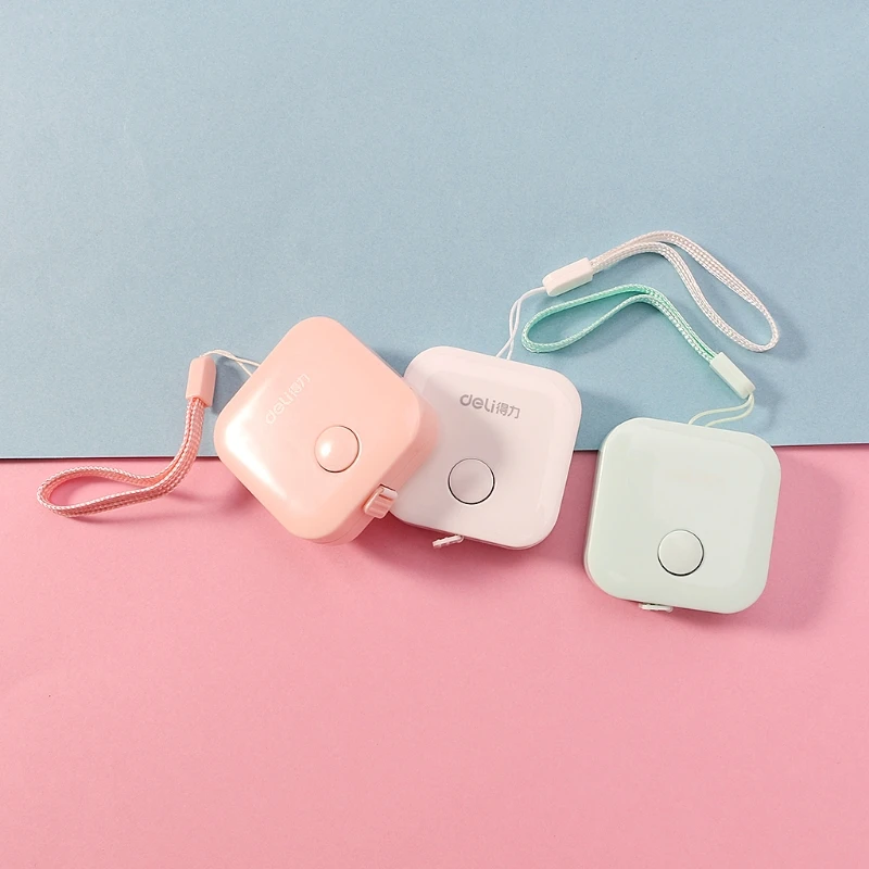 

1.5m*7mm Candy Color Small Plastic Retractable Tape Measure Office School Supply