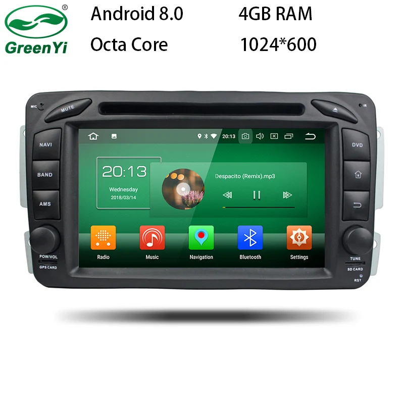 

GreenYi 4GB RAM 1024X600 Octa Core Car GPS DVD Player For Mercedes/Benz/CLK/W209/W203/W168/W208/W463/Vaneo/Viano/Vito