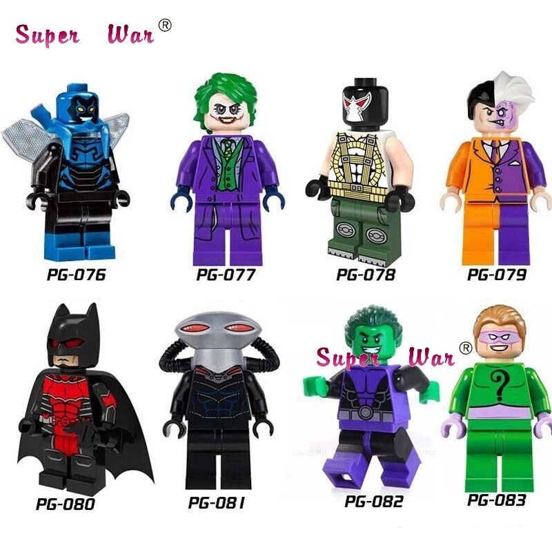 

8pcs starwars super heroes marvel avengers PG8018 batman Joker Blue Beetle Bane Black Manta Two-Face Riddler building block toys