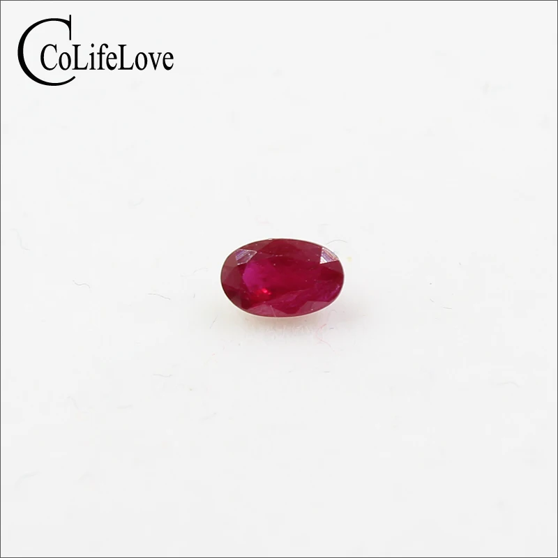 3mm*5mm natural blood red ruby loose gemstone oval cut for jewelry DIY