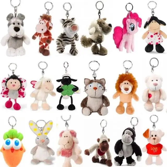 50pcs/Lot key chain wholesale Plush Animal cute Keychains for women