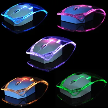 

Etmakit 2.4GHz Wireless Mouse Transparent Ultra Thin Luminous Optical Mice for PC Laptop NK-Shopping