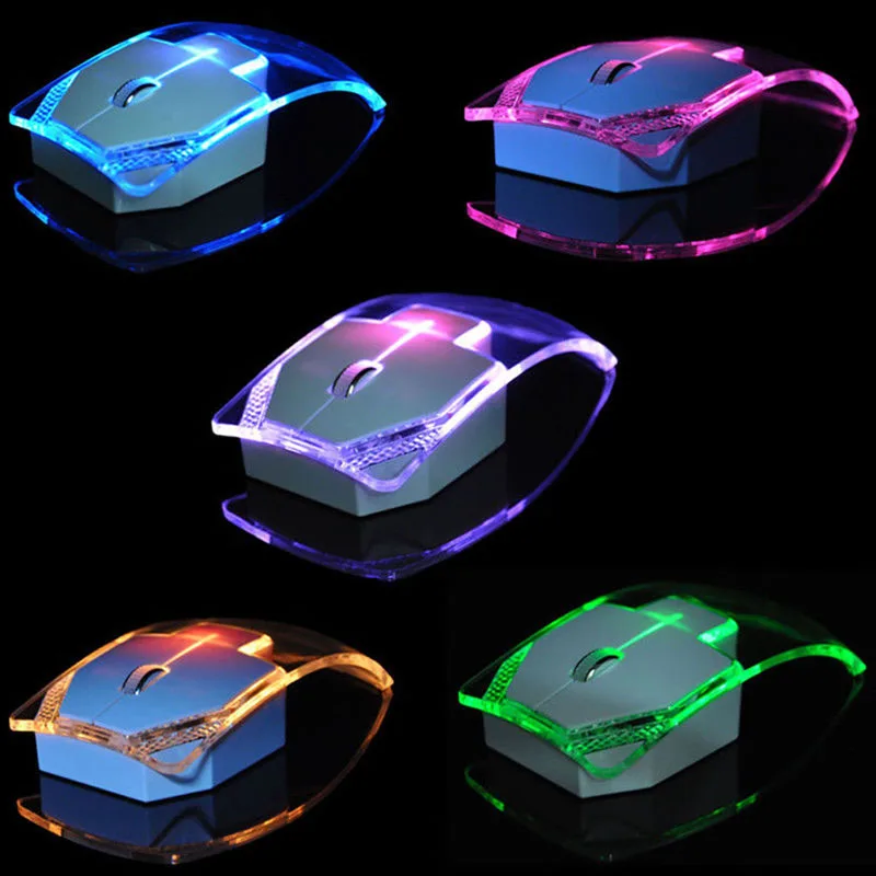 Etmakit 2 4GHz Wireless Mouse Transparent Ultra Thin Luminous Optical Mice for font b PC b