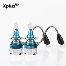 Xplus 2pcs 12V Car LED Headlamp H1 H3 H4 H7 H11 HB3 HB4  White Bulb Near Light Far Lamp Blub Fog Lamp M2
