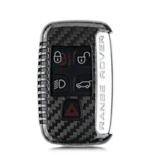 2016 100% Carbon Fiber Car Auto Remote Keyless Entry Key Case Cover Fob Holder Shell for Range Rover Discovery Freelander Jaguar