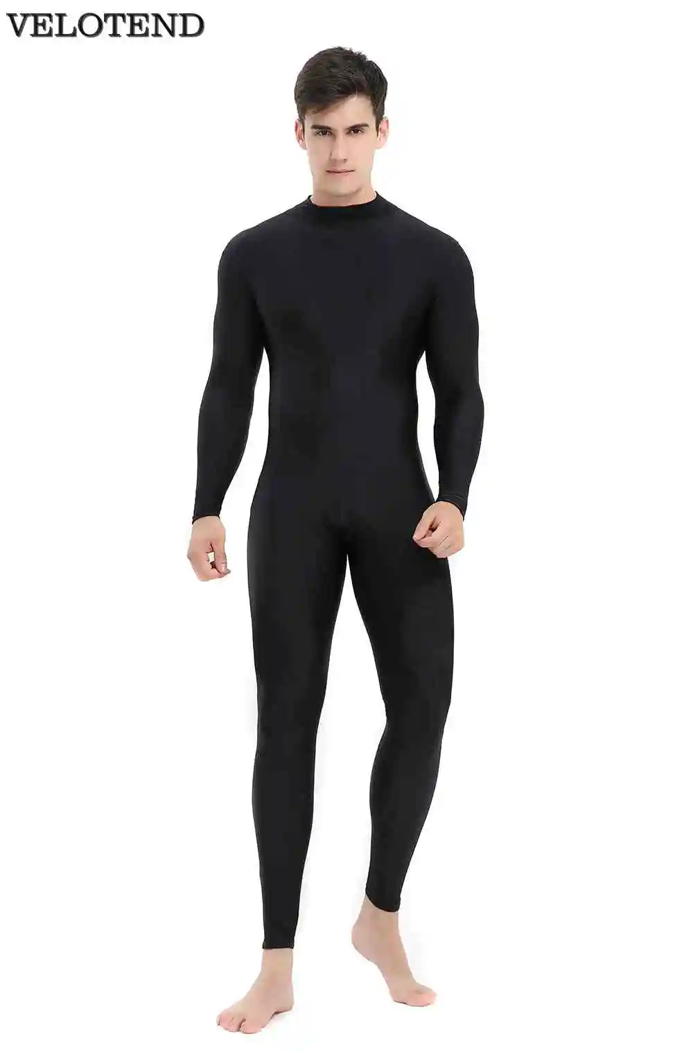 VELOTEND 2018 Adult Long Sleeve Unitard Men Spandex Lycra Unitard ...