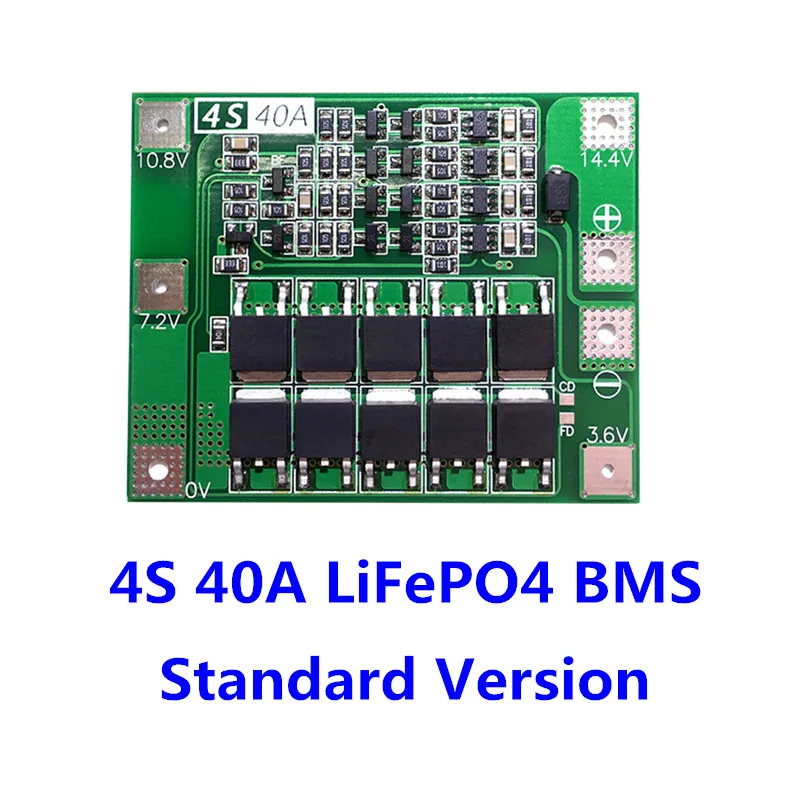 4S 40A 12,8 V 14,4 V 18650 LiFePO4 плата защиты батареи/литий-железо BMS с балансом