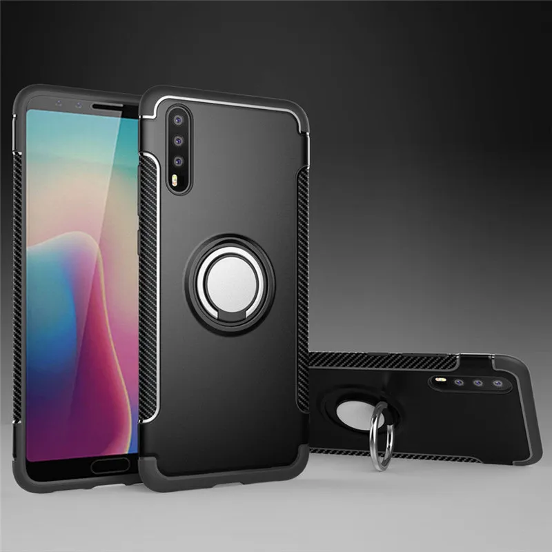 For Huawei Mate 10 Lite Nova 2 Luxury Magnetic Car Holder Cover For P8 Lite 2017 P10 Plus P20 Pro Armor Stand Case Honor 8 9 7X phone pouch for running