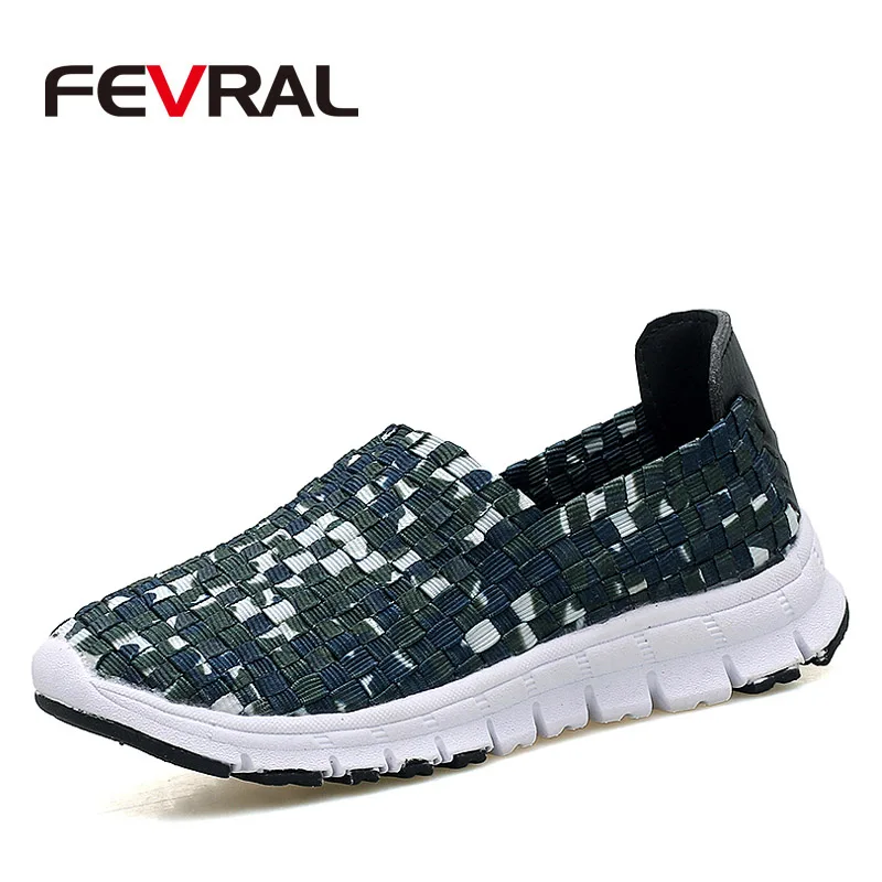 FEVRAL Brand Female Footwear Summer Woven Woman Shoes Natural Colors Weave Shoes Soft Breathable Handmade Woman Casual Shoes - Цвет: Black Green