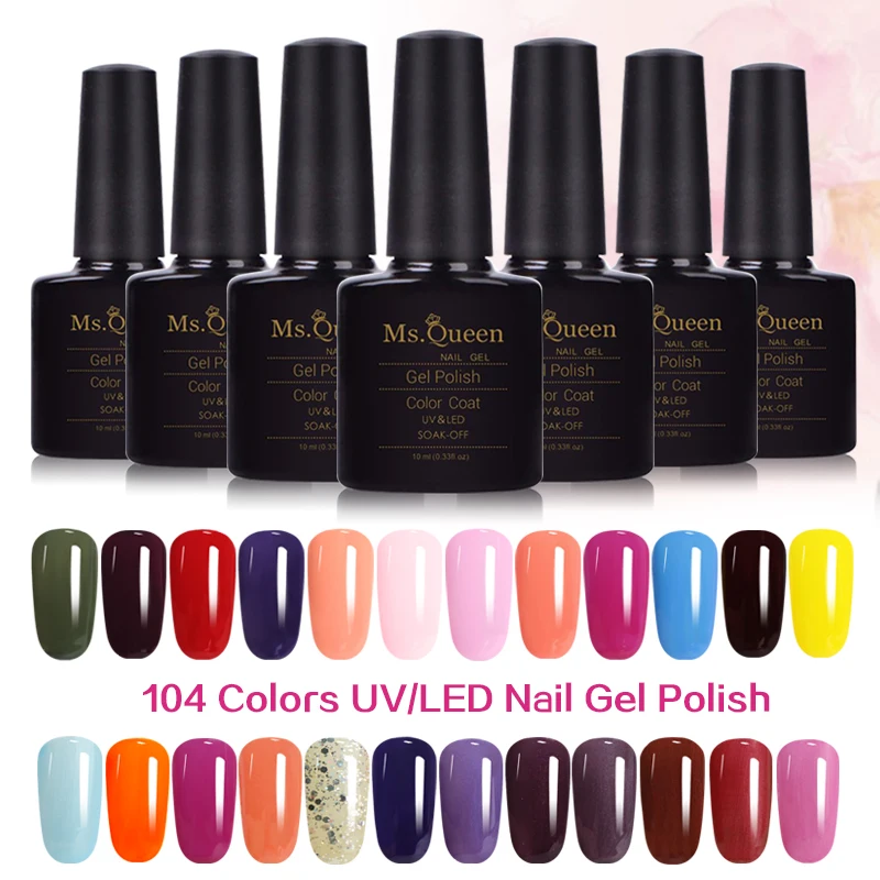 

10ml MS.Queen Gel polish UV gel nail polish permanent enamel nail primer uv gel builder ur sugar glitter gel polish 104 color