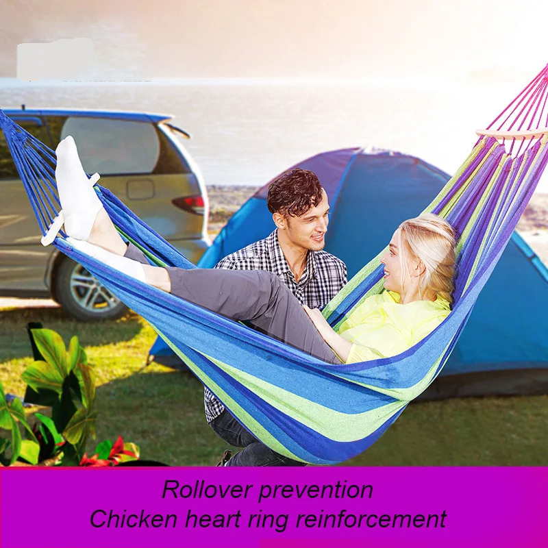

Adults Two-person Hammock Single-person Swing 200 kg Load-bearing Outdoor Garden Hammock Travel Camping Swing Outdoor Sleeping