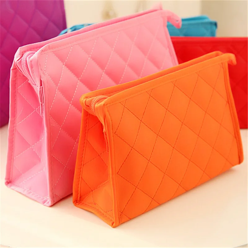 

Diamond Pattern Makeup Bags With Multicolor Pattern Cute Cosmetics Pouchs For Travel Ladies Pouch Women Cosmetic Bag