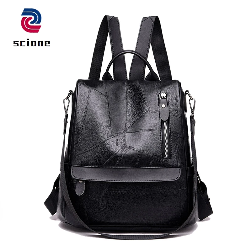 

Anti-theft Soft PU Leather Women Backpack Casual Travel Bag Fashion School Backpacks For Teenager Girls Multifunction Rucksack