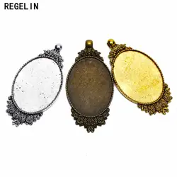 REGELIN 5 шт античный бронзовый цветок кулон подвески База основа для кабошона ободок для камеи декоративную заглушку Fit 30x40 мм кабошон DIY