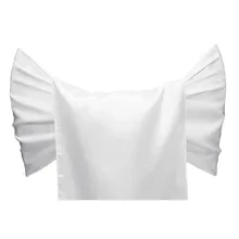 Белый атласный стул пояса лук для свадьбы, памятные события вечерние украшение для банкета атласные ленты галстук бабочка