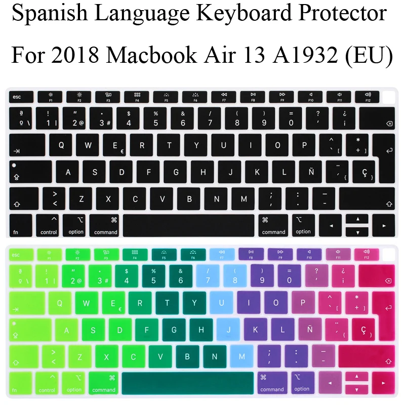 Протектор клавиатуры с испанской раскладкой для 2018 года новинка Macbook Air 13 A1932