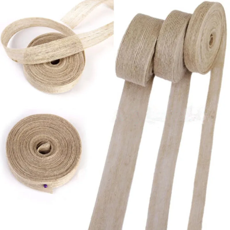 

Natural 10M 1.5CM Jute Hessian Burlap Ribbon Rustic Weddings Home Party Belting Strap Decor Craft Floristry
