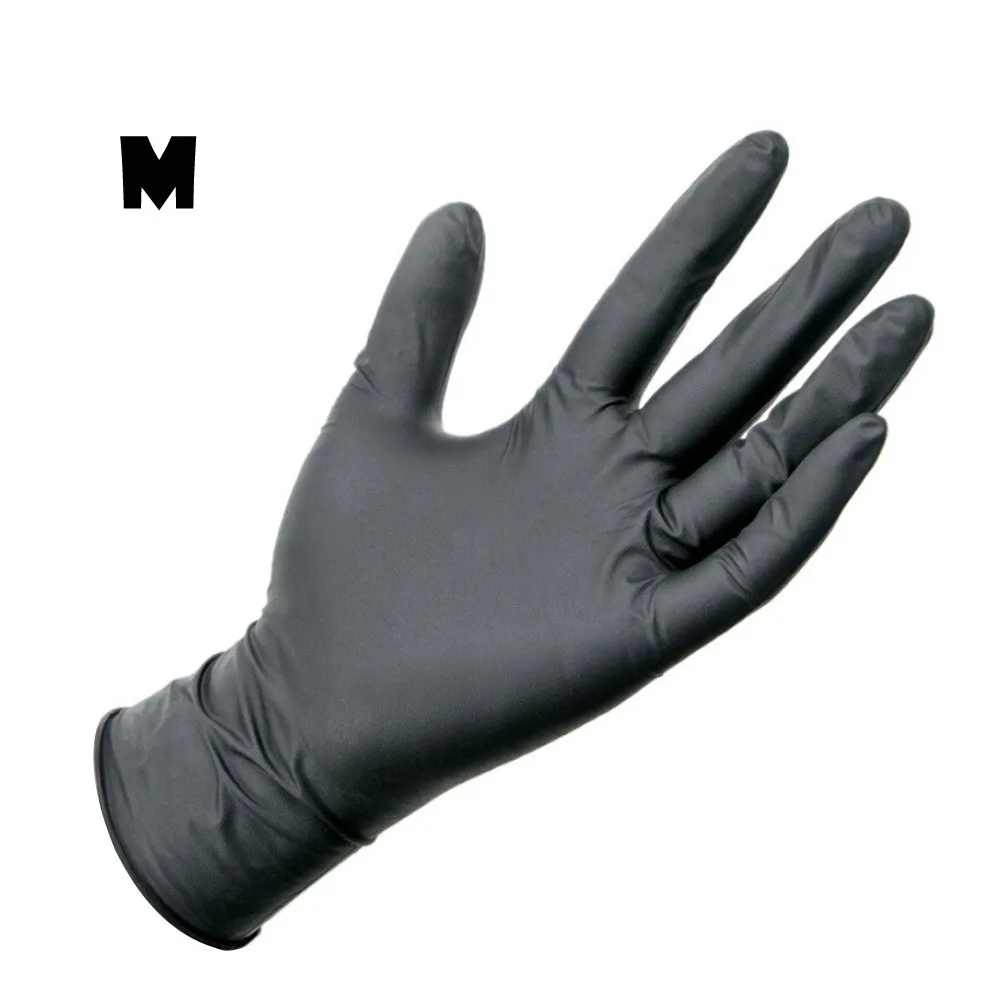 10 шт. Одноразовые черные перчатки для домашней уборки, моющие перчатки, нитриловые лабораторные медицинские тату антистатические перчатки 45