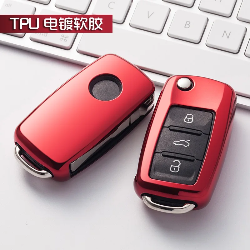 Soft-TPU-car-key-cover-case-shell-fob-for-VW-Golf-Bora-Jetta-POLO-GOLF-Passat