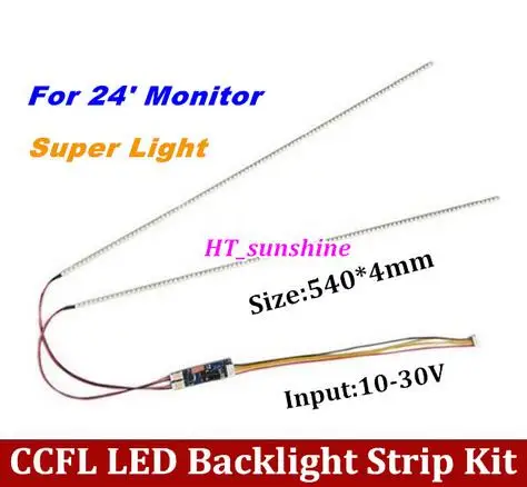 

50PCS/LOT Free Shipping NEW 540mm Adjustable brightness CCFL led backlight strip kit,Update 24inch lcd monitor to led bakclight