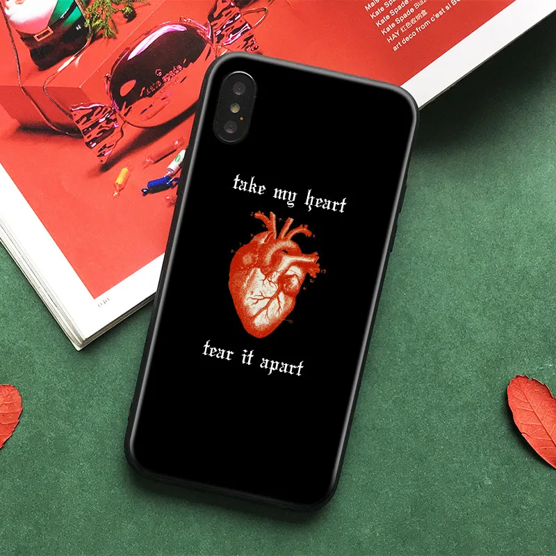 

Gothic heart Fashion Soft Silicone Phone Case Cover Shell For Apple iPhone 6 6s 6Plus 6sPlus 7 8 7Plus 8Plus X