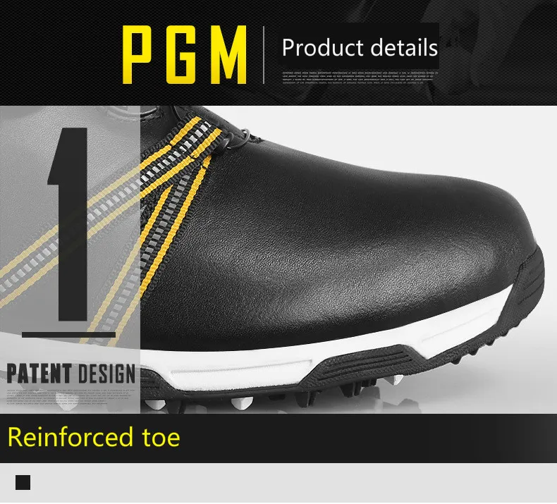 PGM обувь для гольфа спортивная обувь для отдыха обувь для гольфа мужская противоскользящая и воздухопроницаемая Лакированная обувь больших размеров
