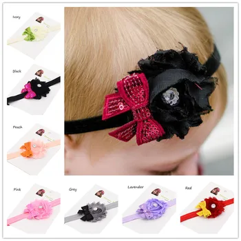 

12pcs shabby flower headbands Baptism Gift Headwrap Holiday dressy headbands s hair bows hairband accessory