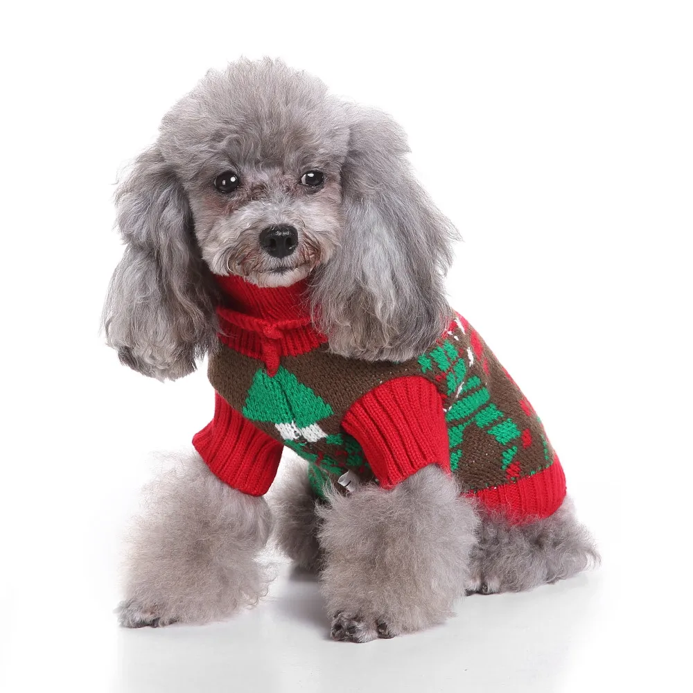 S/M/L/XL Рождественская модная удобная одежда для домашних животных праздничное платье свитер вязаная одежда Honden Kledij одежда для домашних животных#0806