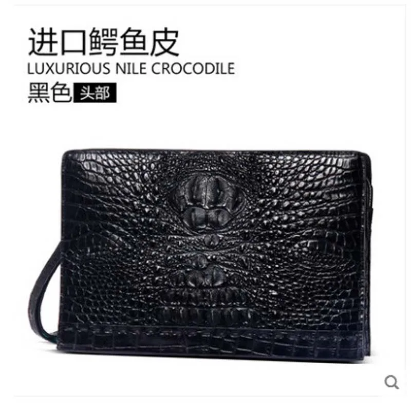 

KADILER crocodile leather handbag male leather crocodile leather handbag hand bag large capacity purse men wallet